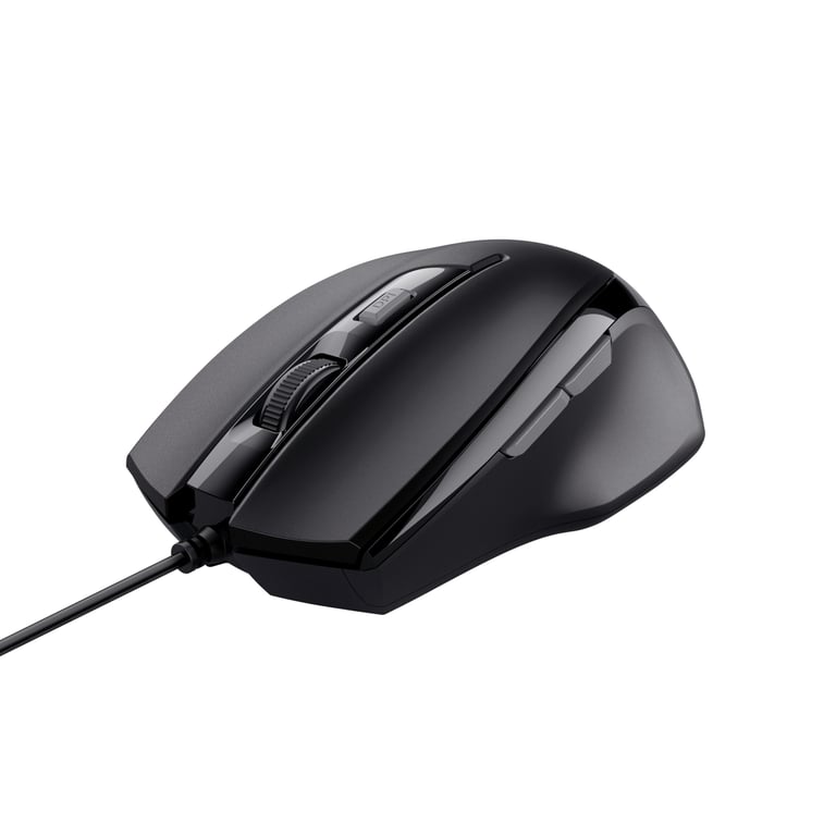 Souris Trust Voca – Filaire USB, Optique, 2400 DPI, Ergonomique, 2 Boutons de Pouce