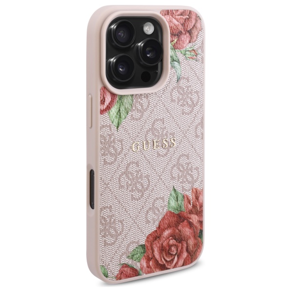 Coque pour iPhone 16 Pro Max Guess Hardcase 4G Flower Print Flower Print MagSafe GUHMP16XP4ROPEMCP - vue 9