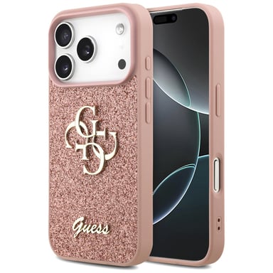 Custodia Guess Fixed Glitter Big 4G per iPhone 17 Pro rosa
