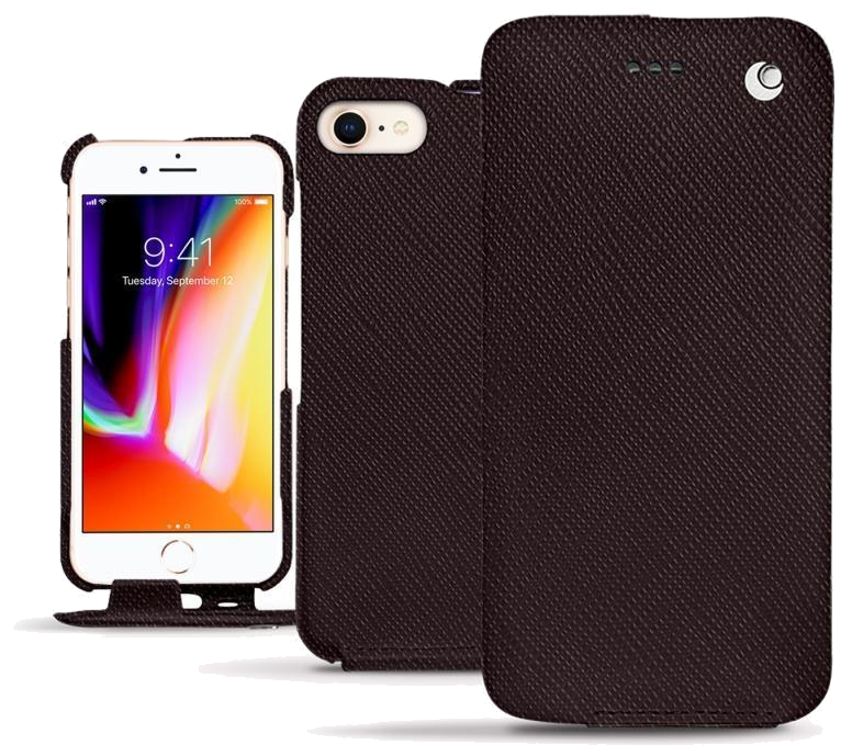 Housse cuir Apple iPhone 8 - Rabat verticalMarron