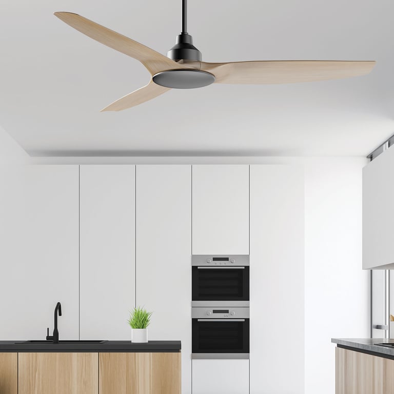 Fanelite Ventilateur de plafond 132 cm et ABS imitation bois FANDC52N BKC Moteur DC 3 pales SANS LUMIÈRE Silencieux Neuf - vue 3