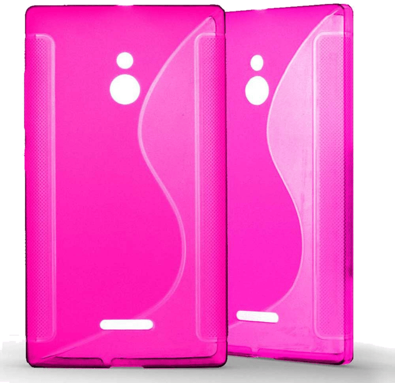 Coque silicone unie compatible Givré Rose Nokia XL