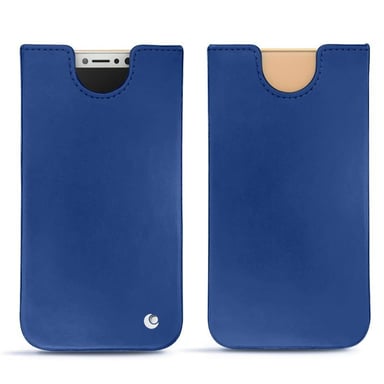 Pochette cuir Apple iPhone Xs - Pochette - Bleu - Cuir lisse