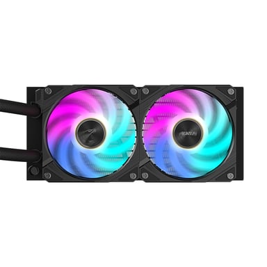 GIGABYTE AORUS WATERFORCE X II 240 Raffreddatore a liquido per processori AIO - 2x ventole ARGB da 120 mm, schermo LCD a colori, DAISY-CHAIN, compatibile con Intel LGA 1851 e AMD AM5