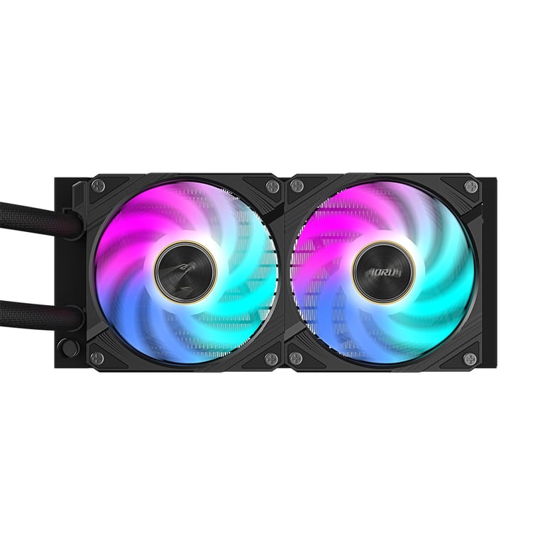 GIGABYTE AORUS WATERFORCE X II 240 Refroidisseur liquide pour processeur AIO 2x ventilateurs ARGB de 120 mm écran LCD en couleur DAISY CHAIN compatible avec Intel LGA 1851 et AMD AM5 Neuf - vue 2