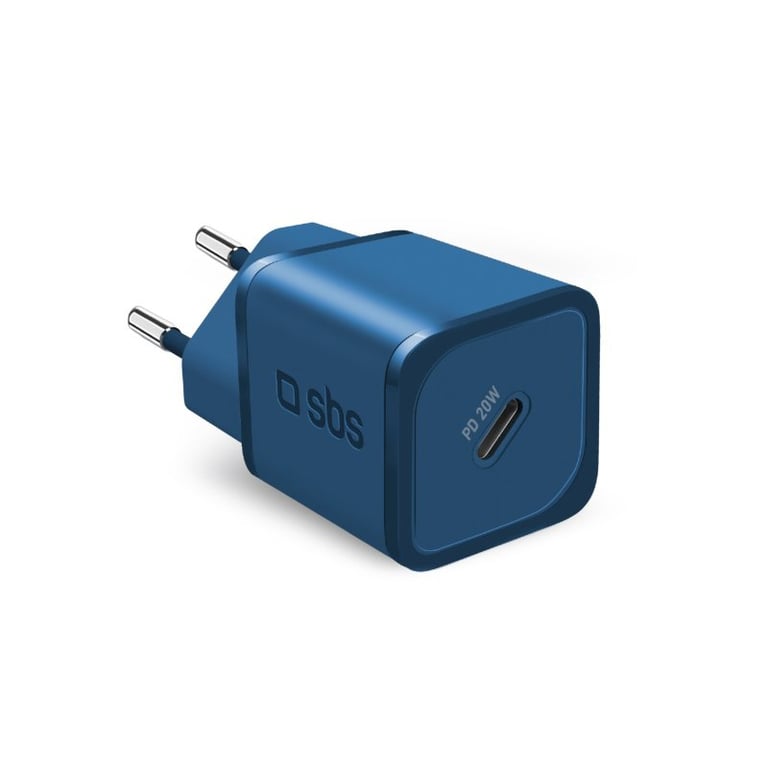 SBS TETRGAN1C20B chargeur d'appareils mobiles Casques, Haut-parleur portable, Smartphone, Smartwatch, Tablette Bleu Secteur Charge rapide Intérieure - Neuf