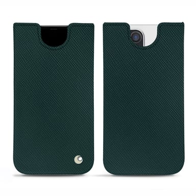 Pochette cuir Apple iPhone 12 Pro Max - Pochette - Vert - Cuir saffiano