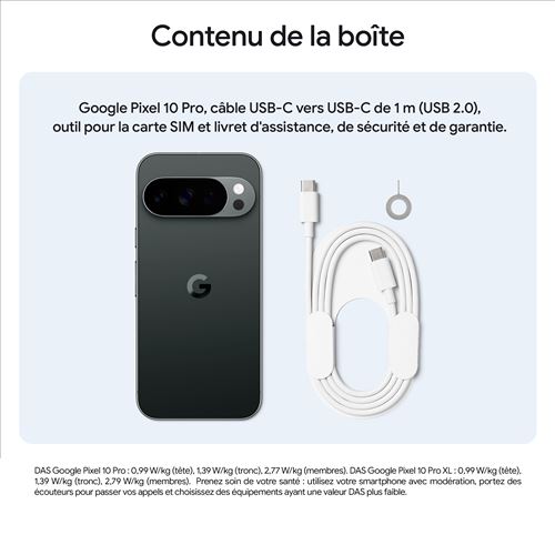 Pixel 10 Pro (5G) 256 Go, Noir volcanique - Bon état