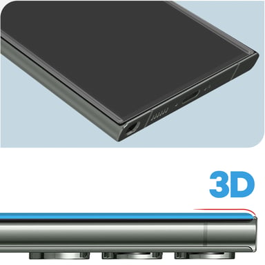 Blueo Verre trempé pour Samsung Galaxy S23 Ultra Incurvé Fixation lampe UV Transparent