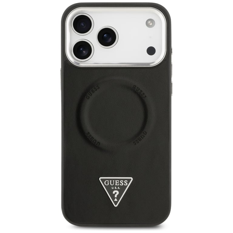 Guess Etui Triangle Logo MagSafe do iPhone 17 Pro Max czarny Noir - vue 3