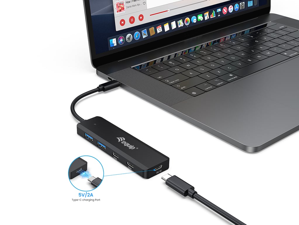 Equip 128964 hub & concentrateur USB 3.2 Gen 1 3.1 Gen 1 Type C 5000 Mbit/ Neuf - vue 3