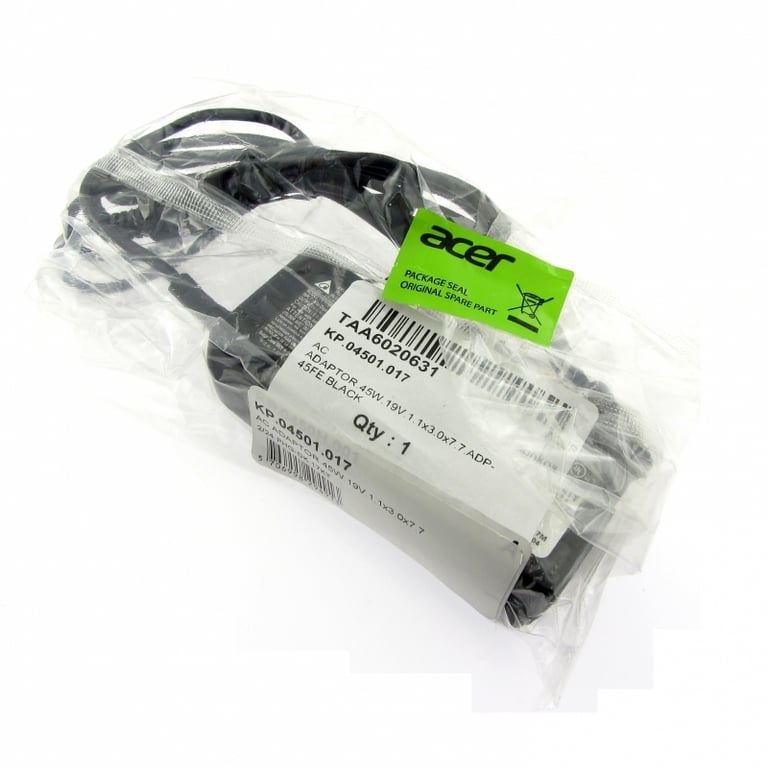 original charger (power supply) A13-045N2A, 19V, 2.37A for ACER TravelMate X349-M, plug 3.0 x 1.0 mm round