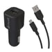 Muvit For Change Pack Cargador Coche 12W + Cable Micro Usb 1.2M Negro