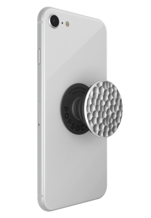 PopSockets PopGrip, Métal Argent Martelé