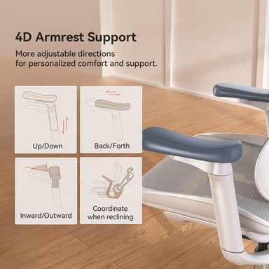 SIHOO Doro C300 Chaise ergonomique - Accoudoirs 3D - Support lombaire auto-ajustable - Mécanisme poids intelligent - Dossier maille - 3 inclinaisons - Certifié TUV/SGS - 150kg max - 70x69x128cm - Blanc