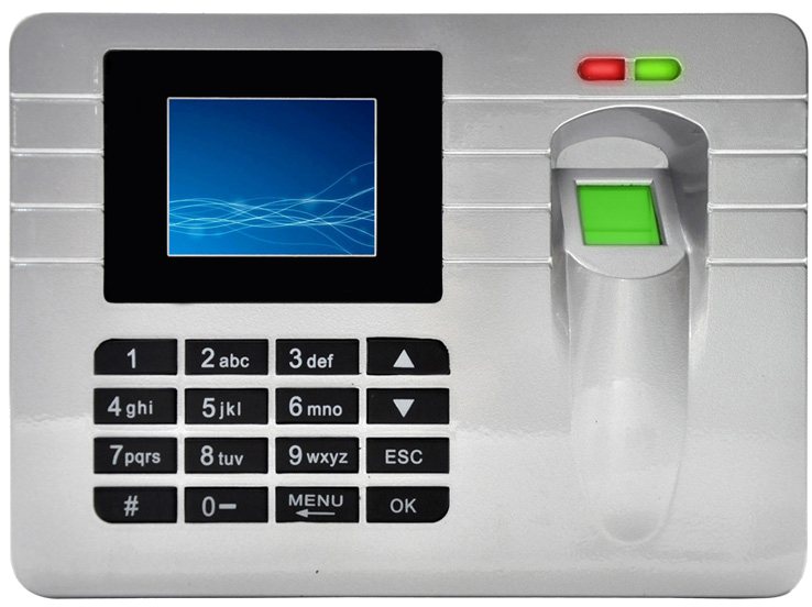 Badgeuse Numérique Écran 2,4 Pouces Tft Rfid Lecteur D'Empreintes Argentée Plastique YONIS