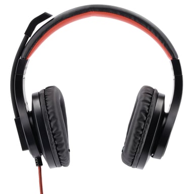 Hama HS-USB400 Casque Avec fil Arceau Jouer USB Type-A Noir, Rouge