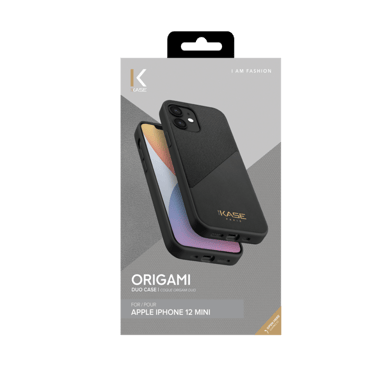 Custodia Origami Duo per Apple iPhone 12 mini, nero urbano