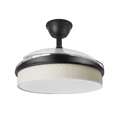 Ventilador de techo Fabrilamp dc moda 72W negro y blanco