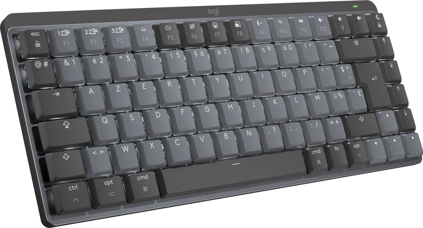 Logitech MX Mini Mechanical for Mac clavier Bureau Bluetooth AZERTY Français Graphite, Gris - Neuf