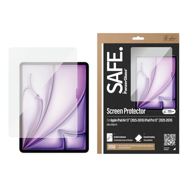 PanzerGlass SAFE. by ® Screen Protector iPad Air 13'' (2024-2026) |iPad Pro 13'' (2024-2025) | Ultra-Wide Fit Protector de pantalla Apple 1 pieza(s)