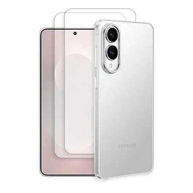 EVETANE Funda Samsung Galaxy S25 Edge Antichoque Silicona Esquinas Reforzadas + 2 Cristales Templados Protección Pantalla