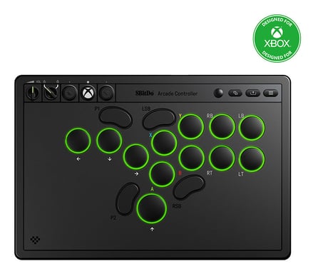 8Bitdo Arcade Controller for Xbox Noir RF/USB Manette de jeu Analogique PC, Xbox One, Xbox Series S, Xbox Series X