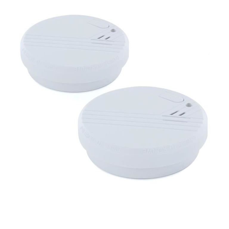 Chacon Lot de 2 détecteurs de fumée pile alcaline 1an