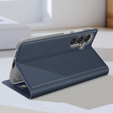 Funda para Galaxy S23 FE Solapa Tarjetero Soporte vídeo Dux Ducis Azul oscuro