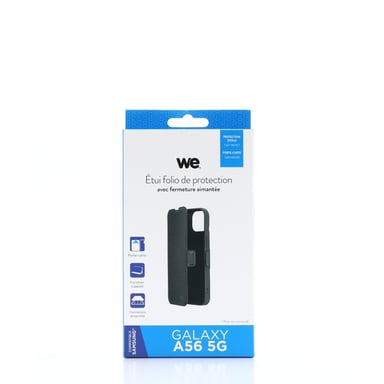 WE SAMSUNG A56 5G funda folio con cierre magnético negra