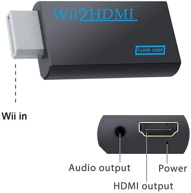 Adaptateur intelligent Nintendo Wii vers HDMI - Full HD 1080p Black