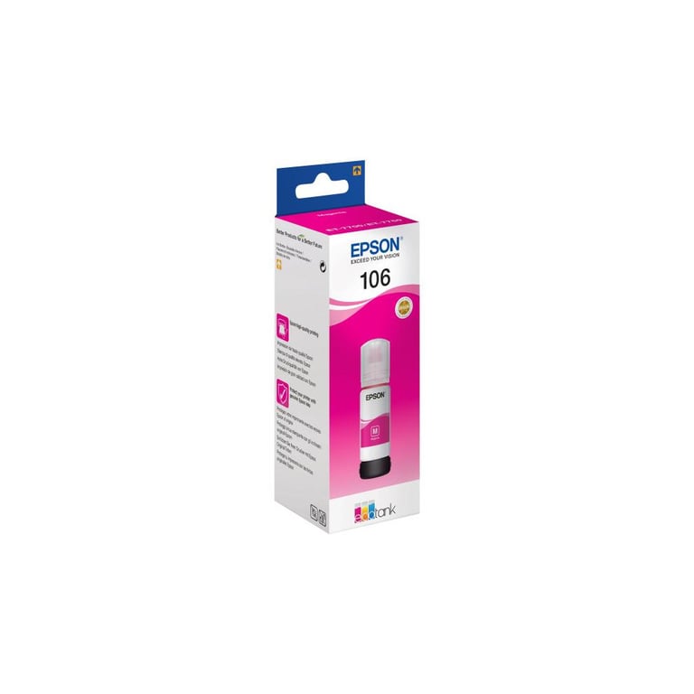 Bouteille d'encre Epson 106 EcoTank Magenta 70 ml pour ET-7700 ET-7750 - Neuf
