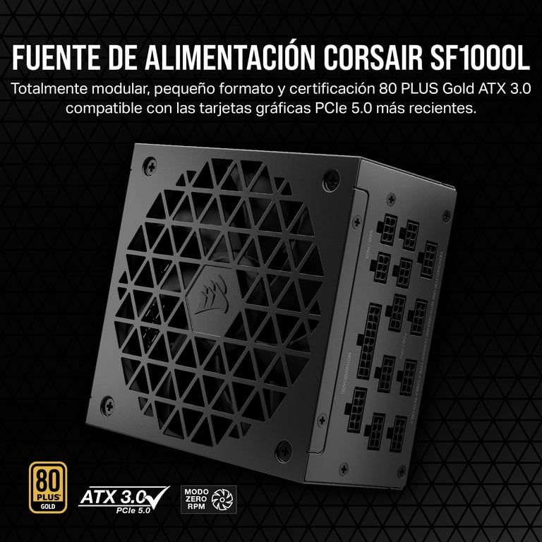 Alimentation CORSAIR SF1000L - 80 PLUS Gold - 1000 W pour système haute performance - Neuf