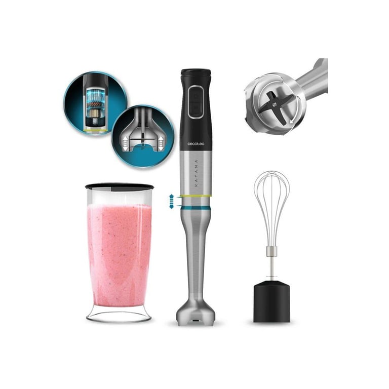 Cecotec Katana TotalDestroy 1500XL Mixeur plongeant Cream BL 21 vitesses et Turbo 4 lames en capot anti éclaboussures pied extra long fouet pour monter les blancs en - vue 10