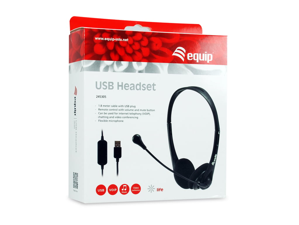 Equip Équiper 245305 écouteurs USB avec microphone Noir - vue 4