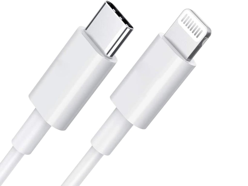 DLH Cable USB-C vers Apple lightning certifie MFI 1m 3.25A 65W max blanc - Neuf