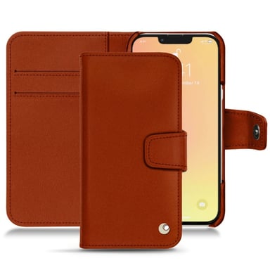 Housse cuir Apple iPhone 13 -  - Orange - Cuir vegan