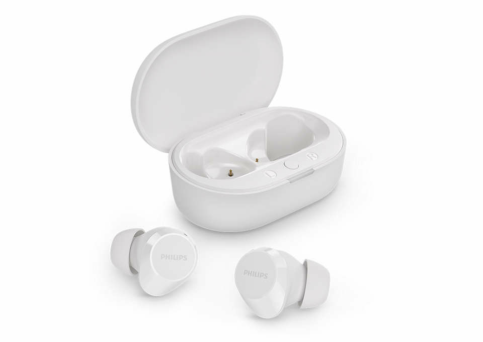 Philips TAT1209WT écouteurs Intra Auriculaires sans Fil Petits Embouts Bon Rapport qualité Prix Son Naturel avec Basses dynamiques appels clairs et étui de Chargement de Poche - vue 2