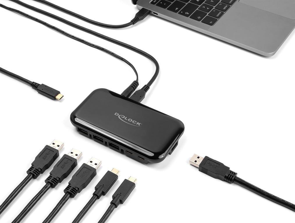 DeLOCK Hub de 7 ports USB 3.2 Gen 2 avec 4 ports USB Type A et 3 ports USB Type C Neuf - vue 3