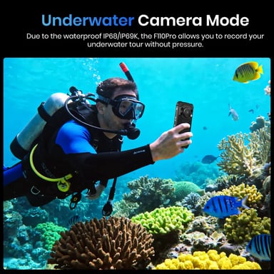 FOSSiBOT F110 Pro 5G, smartphone robuste, 20 Go de RAM + 128 Go de ROM, écran HD+ de 6,745 pouces, batterie 10000 mAh, appareil photo AI 50 MP, NFC et déverrouillage par empreinte digitale et facial -Noir