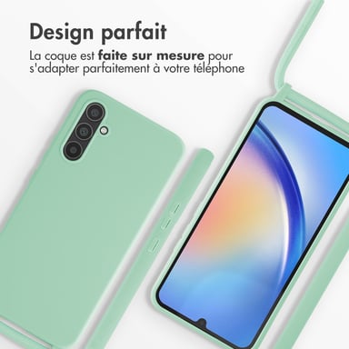 imoshion Coque en silicone avec cordon pour Samsung Galaxy A34 (5G) - Vert menthe