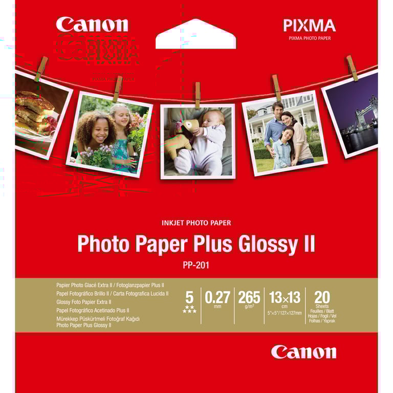 Canon Photo Paper Plus Glossy II 13x13 cm - vue 4