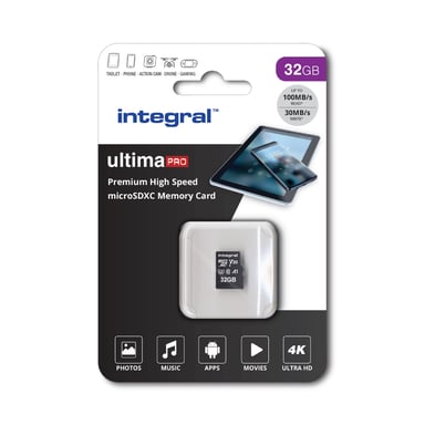 Memoria flash integrale INMSDH32G-100/70V30 32GB MicroSDHC UHS-I Classe 10