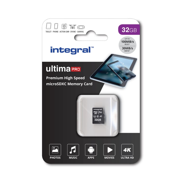 Integral INMSDH32G 10070V30 mémoire flash MicroSDHC UHS I Classe 10 Neuf