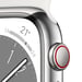 Watch Series 8 OLED 45 mm - Cassa in acciaio inossidabile argento - GPS + Cellulare - Banda sportiva - Bianco