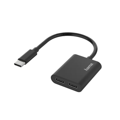 Adaptador de audio, 2 en 1, conector USB-C/2 puertos USB-C, audio+carga