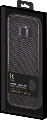 Custodia per Samsung Galaxy S6 Edge, nero carbone autentico