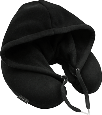 Hoodie Coussin de voyage avec des écouteurs bluetooth intégrés, Noir