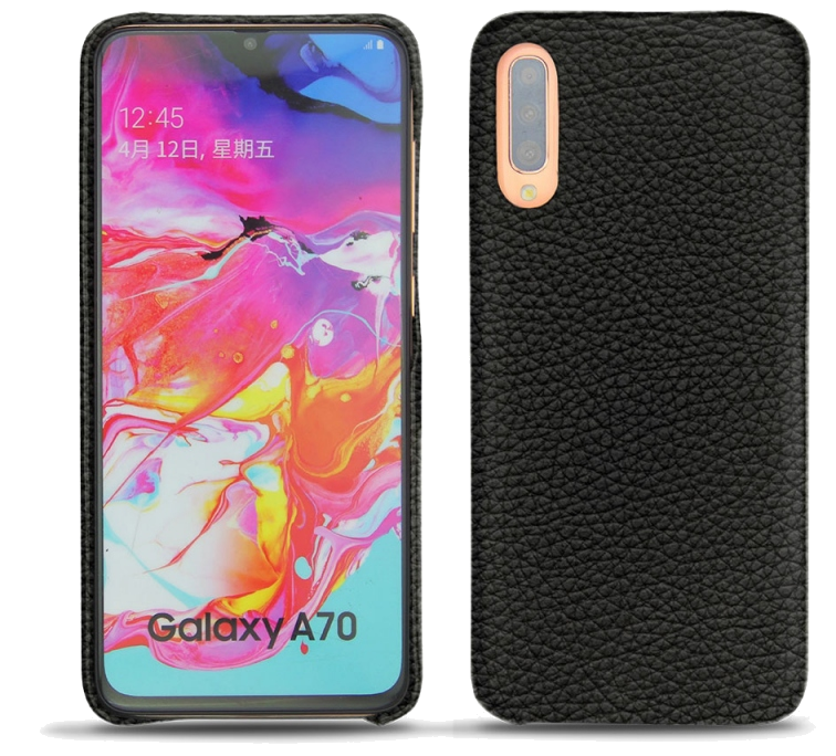 Coque cuir Samsung Galaxy A70 - Coque arrièreNoir