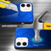 Coque pour Apple iPhone 12 MINI en BLEU - NOIR Housse de protection Étui bicolore en silicone TPU et dos en verre trempé